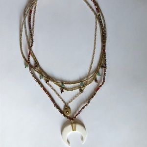 Crescent moon necklace set